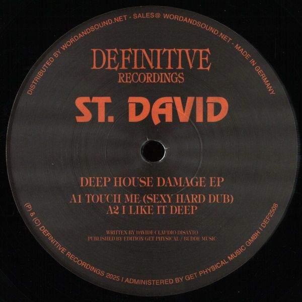 St. David — Deep House Damage EP vinyl cover