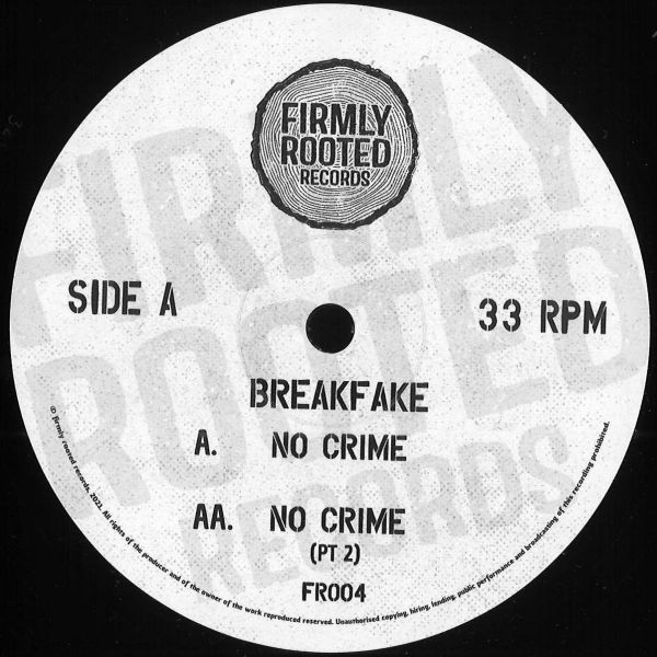 Breakfake — No Crime EP vinyl cover