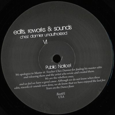 Unknown — Edits, Reworks & Sounds - Chez Damier Unauthorized vinyl cover