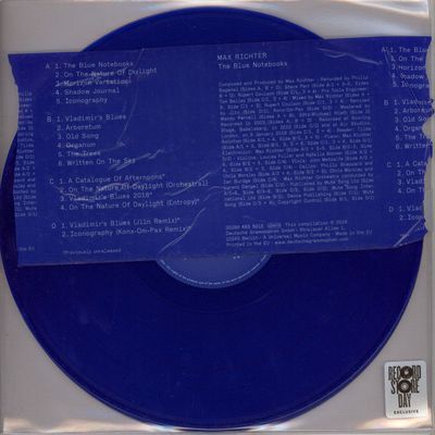 Max Richter — The Blue Notebooks (Record Store Day 2018) vinyl cover