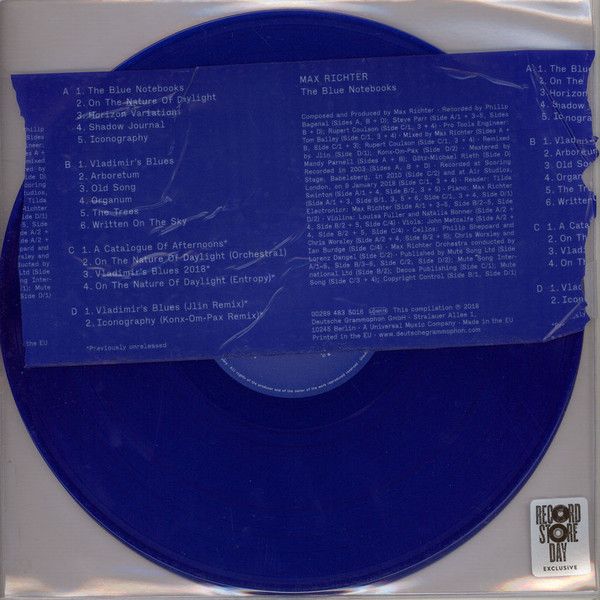 Max Richter — The Blue Notebooks (Record Store Day 2018) vinyl cover