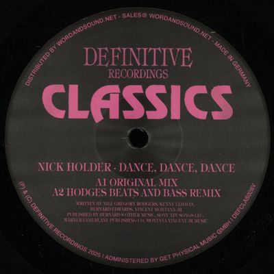 Nick Holder — Dance, Dance, Dance vinyl cover