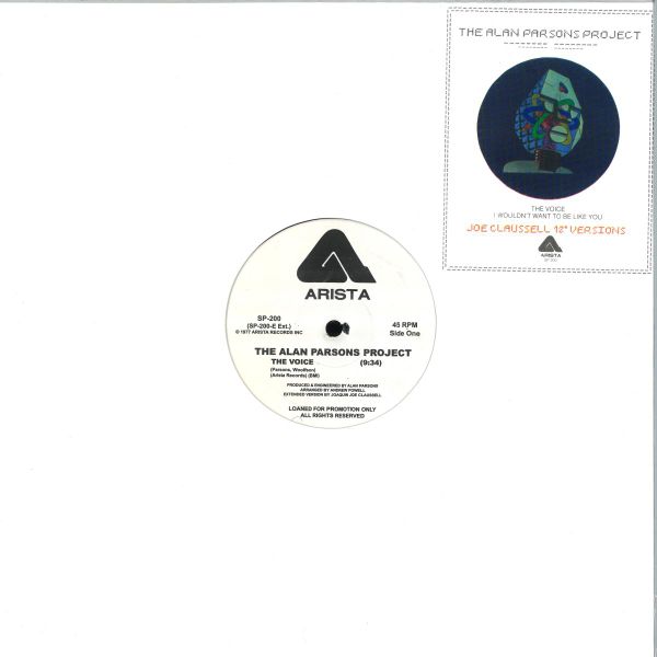 The Alan Parsons Project, Joe Claussell — The Voice / I Wouldn’t Want To Be Like You (Joe Claussell Mixes) vinyl cover