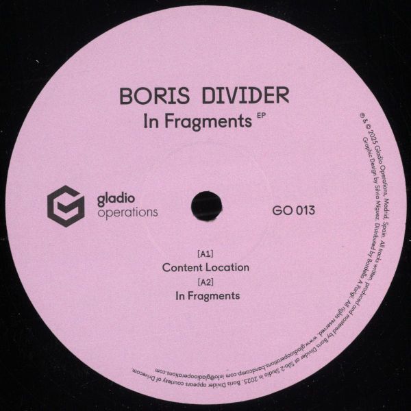 Boris Divider — IN FRAGMENTS EP vinyl cover