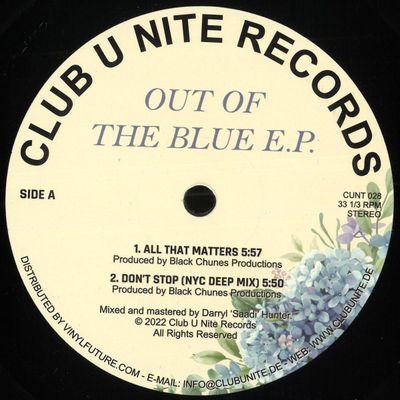 Black Chunes Productions, Manhattan Project — Out Of The Blue E.P. vinyl cover