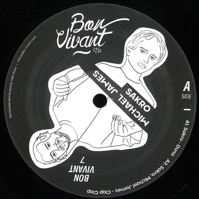 Sakro, Michael James, Andrade — Bon Vivant Ltd. 7 vinyl cover
