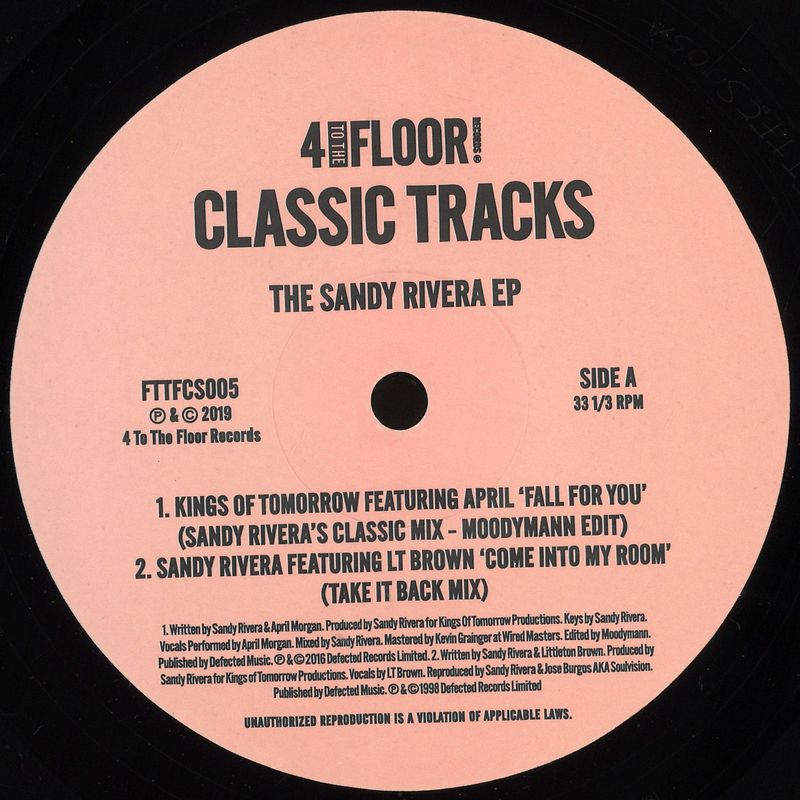 Various Classic Tracks — The Sandy Rivera EP vinyl cover