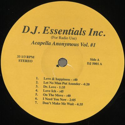 Various — Anonymous Acapella Vol.1 vinyl cover