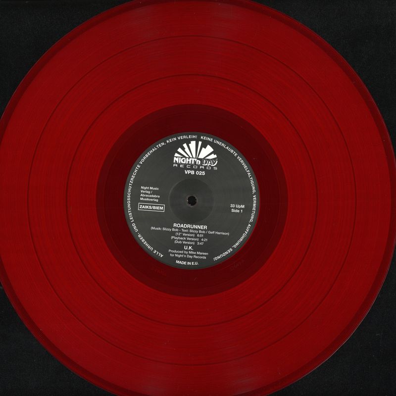 U.k. — ROADRUNNER EP vinyl cover