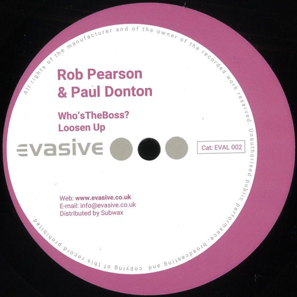 Rob Pearson, Paul Donton — Who's The Boss EP vinyl cover