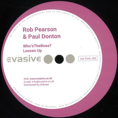 Rob Pearson, Paul Donton — Who's The Boss EP vinyl cover