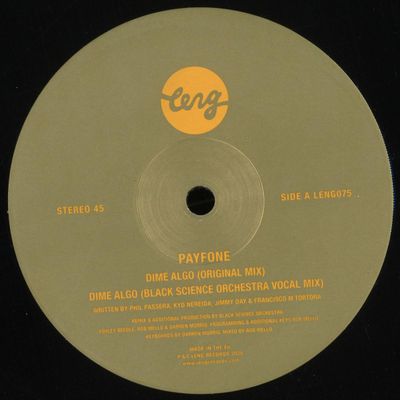 Payfone — Dime Algo feat. Kyd Nereida vinyl cover
