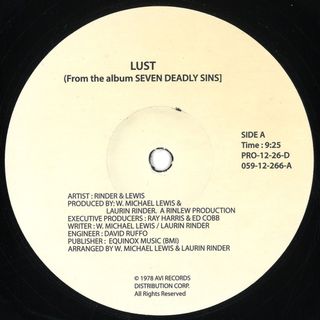 Rindler, Lewis — Lust / Love Potion # 9 vinyl cover