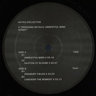 A Thousand Details — Unrestful Mind vinyl cover
