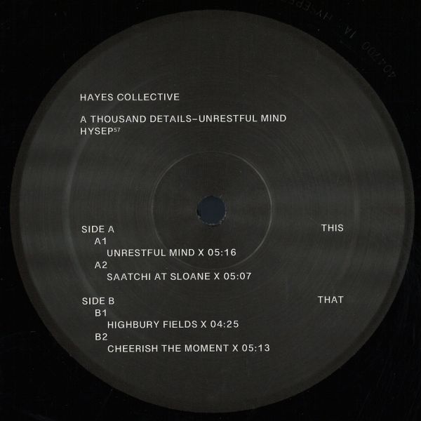 A Thousand Details — Unrestful Mind vinyl cover