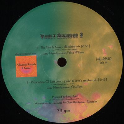 Larry Heard — Vault Sessions 2 vinyl cover