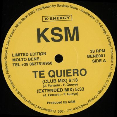 Ksm — TE QUIERO / I LOVE YOU vinyl cover