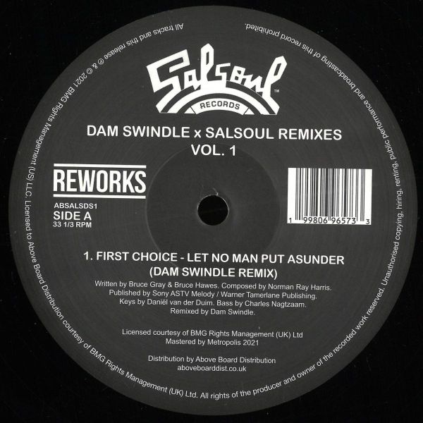 Kebekelektrik, First Choice — Dam Swindle x Salsoul Remixes Vol. 1 vinyl cover
