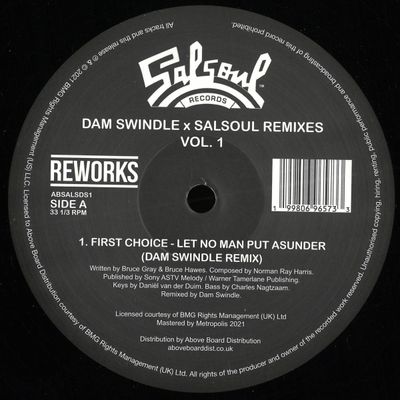 Kebekelektrik, First Choice — Dam Swindle x Salsoul Remixes Vol. 1 vinyl cover