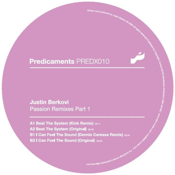 Justin Berkovi — Passion Remixes Part 1 vinyl cover