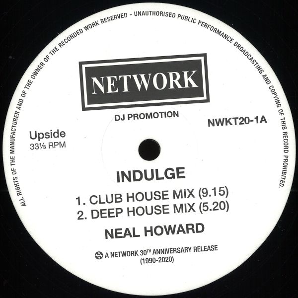 Neal Howard — Indulge / To Be Or Not To Be vinyl cover