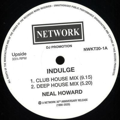 Neal Howard — Indulge / To Be Or Not To Be vinyl cover