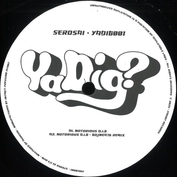Serosai — Yadig001 vinyl cover