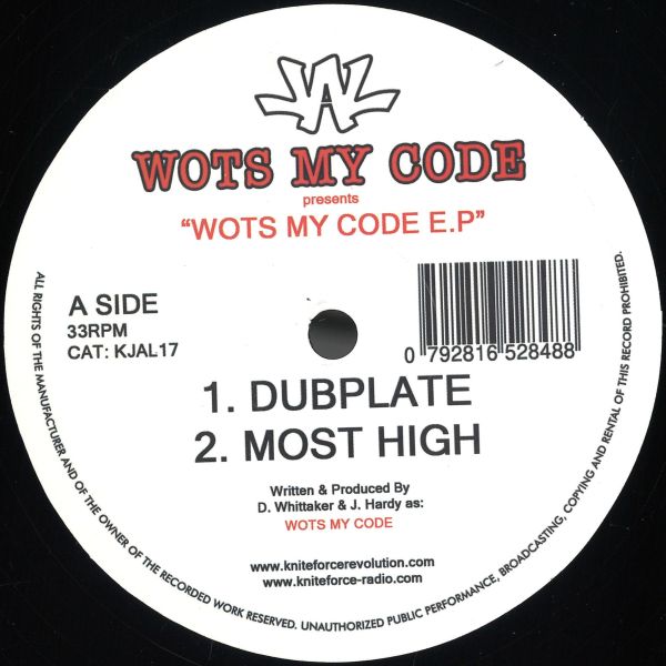 Wots My Code — Wots My Code EP vinyl cover