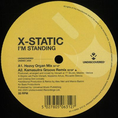 X-Static — I'M STANDING vinyl cover