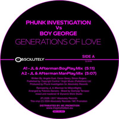 Phunk Investigation, Boy George — Generations Of Love vinyl cover