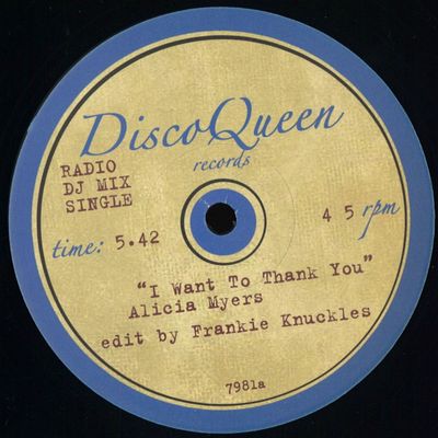 Frankie Knuckles Edits — Disco Queen #7981 vinyl cover
