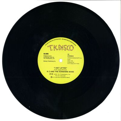 K C, The Sunshine Band — I Get Lifted - Todd Terje Edit (10") vinyl cover