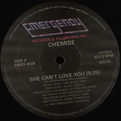 Chemise — She Can't Love You vinyl cover