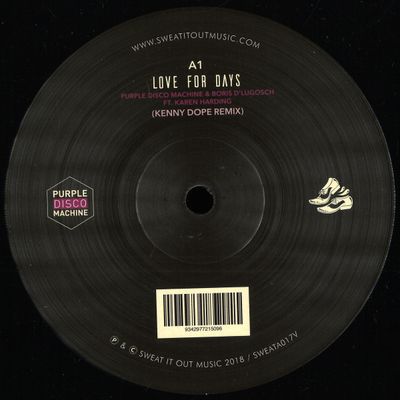 Purple Disco Machine, Boris Dlugosch, Karen Harding — Love For Days vinyl cover