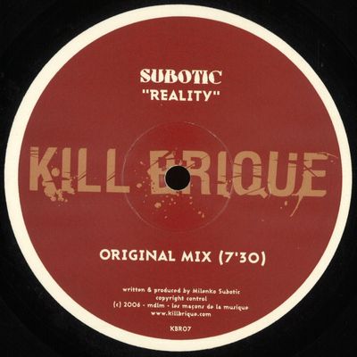Subotic — Reality vinyl cover
