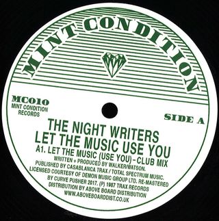 The Night Writers — Let The Music (use You) vinyl cover