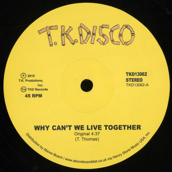 Timmy Thomas — Why Can't We Live Together vinyl cover