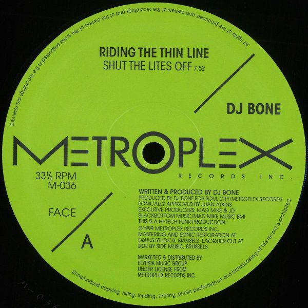 DJ Bone — Ridding The Thinline vinyl cover