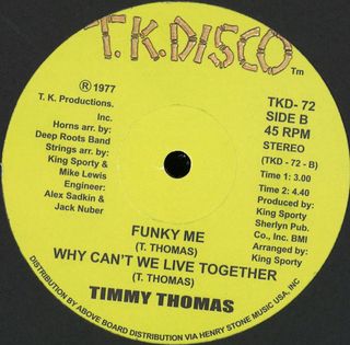 Timmy Thomas — Africano vinyl cover