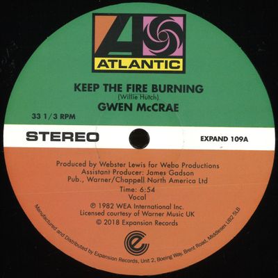 Gwen Mccrae — Keep The Fire Burning / Funky Sensation vinyl cover